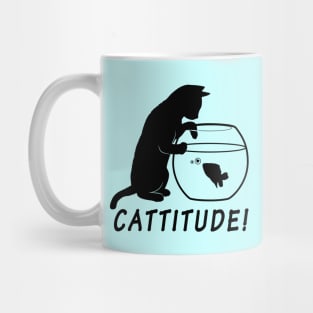 Cattitude: Cat Reaching into Fish Bowl Mug